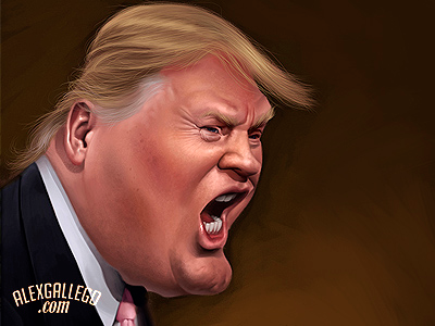 Caricatura de Donald Trump por Alex Gallego